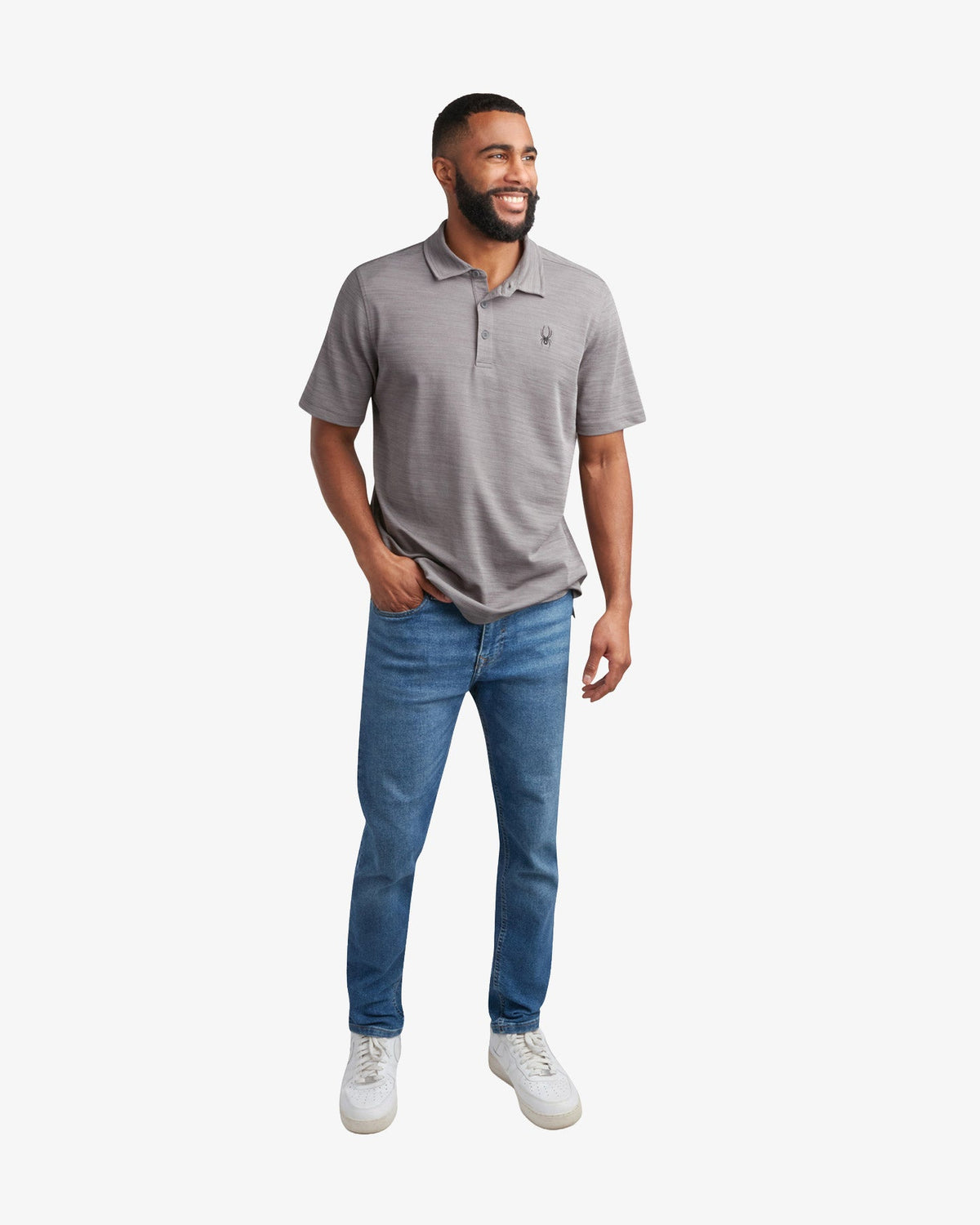 Men's Short Sleeve Tech Polo - Heather Gray | Spyder Tops