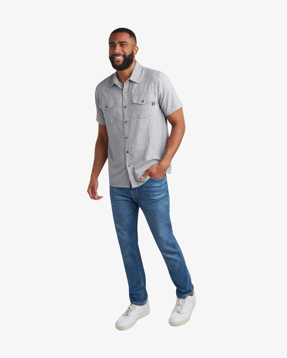 Men's Short Sleeve Check Polo - Gray | Spyder Tops