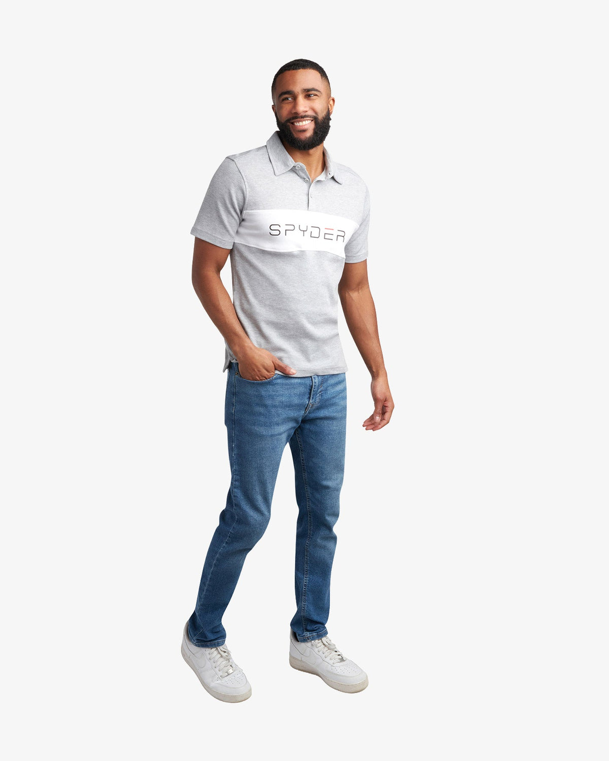Men's Short Sleeve Color Block - Heather Gray | Spyder Tops