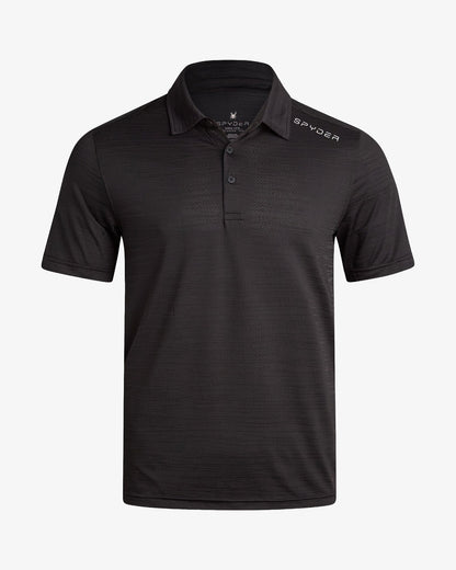 Men's Short Sleeve Jacquard Polo - Black | Spyder Tops