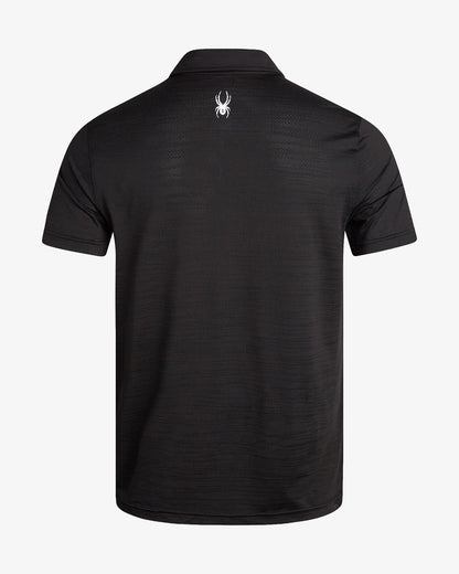 Men's Short Sleeve Jacquard Polo - Black | Spyder Tops