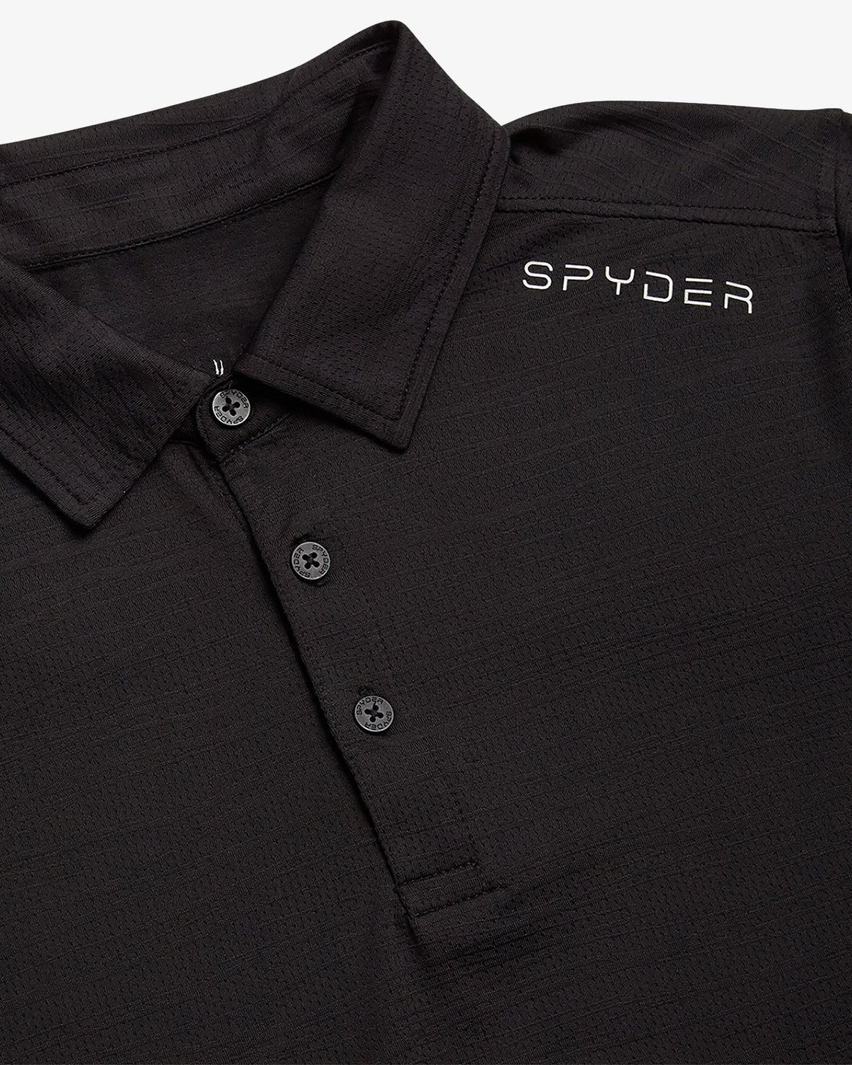 Men's Short Sleeve Jacquard Polo - Black | Spyder Tops