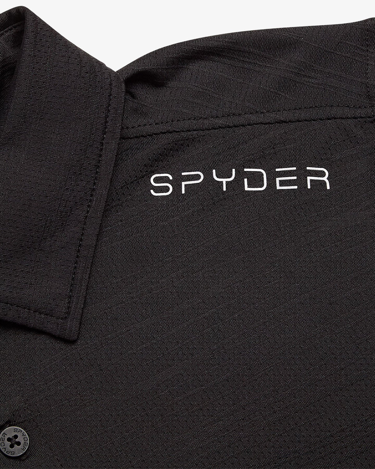 Men's Short Sleeve Jacquard Polo - Black | Spyder Tops