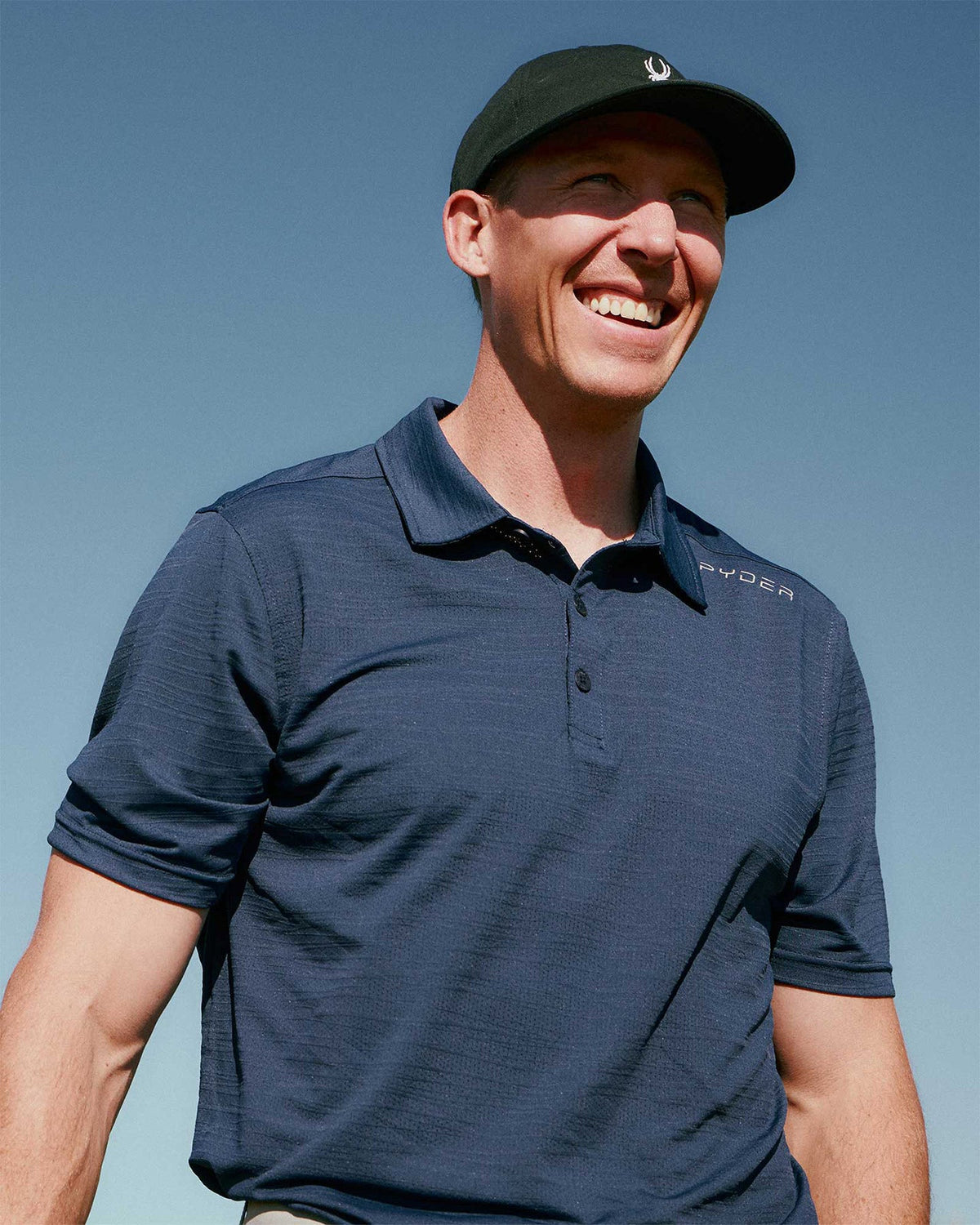 Men's Short Sleeve Jacquard Polo - Navy | Spyder Tops