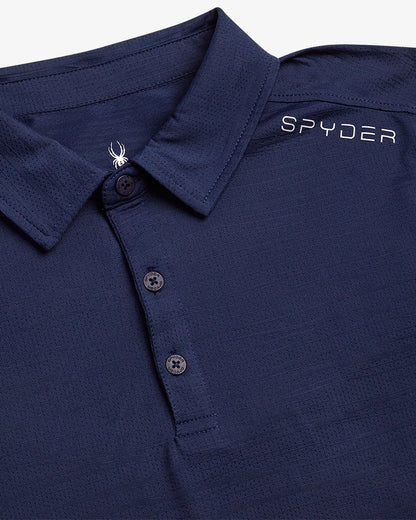 Men's Short Sleeve Jacquard Polo - Navy | Spyder Tops