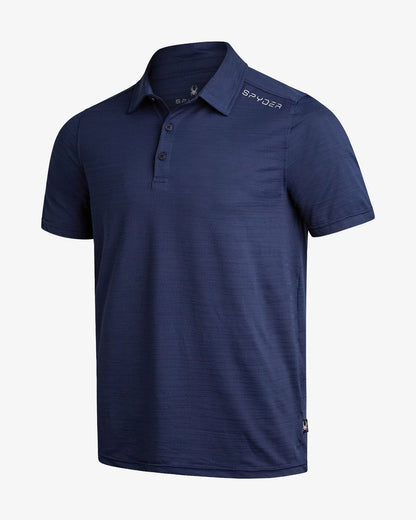 Men's Short Sleeve Jacquard Polo - Navy | Spyder Tops