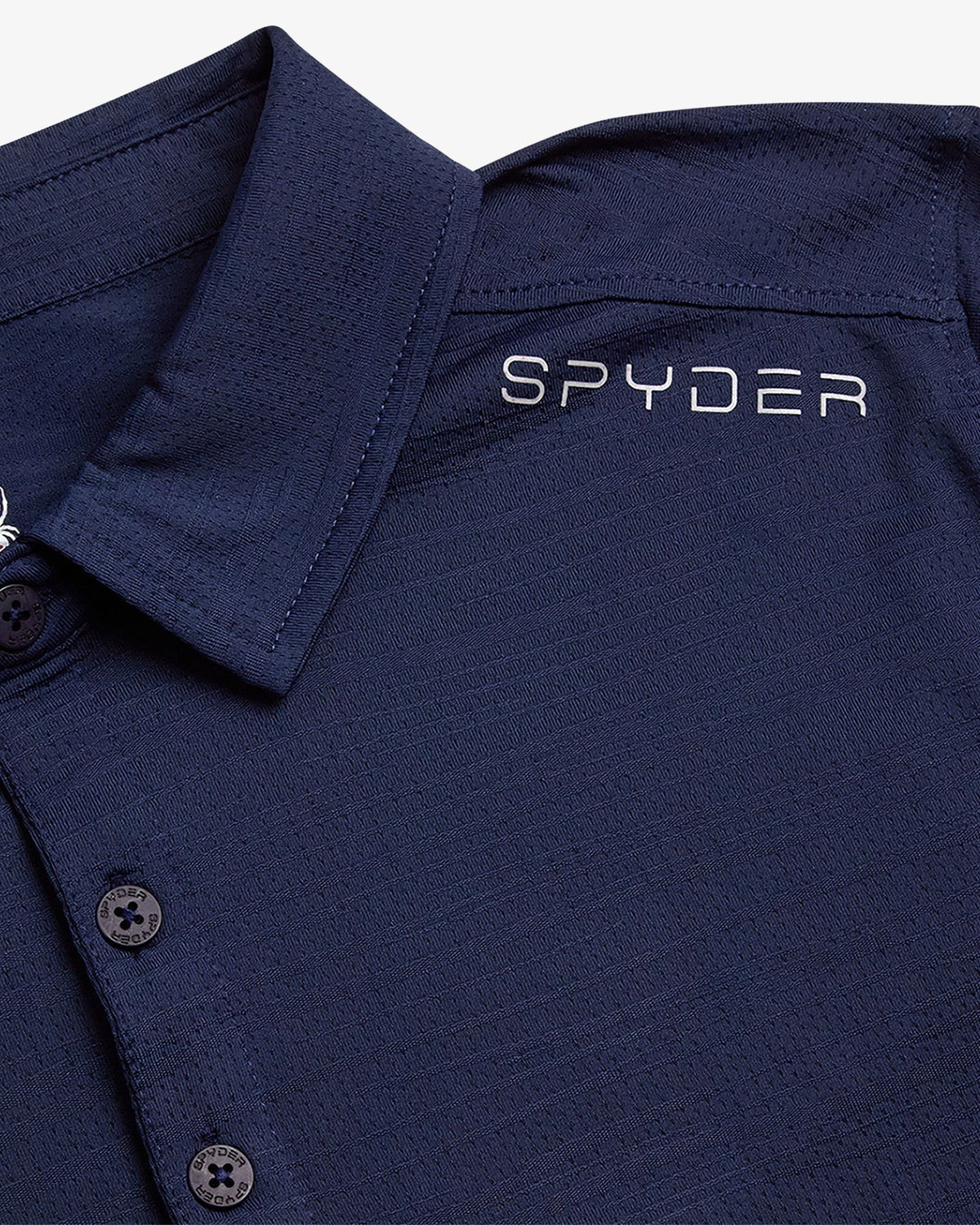 Men's Short Sleeve Jacquard Polo - Navy | Spyder Tops