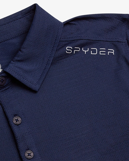 Men's Short Sleeve Jacquard Polo - Navy | Spyder Tops