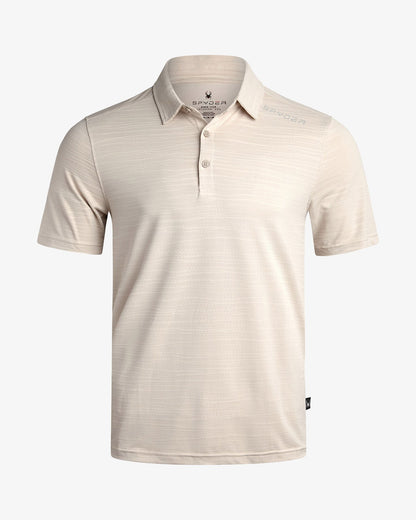 Men's Short Sleeve Jacquard Polo - Bone | Spyder Tops
