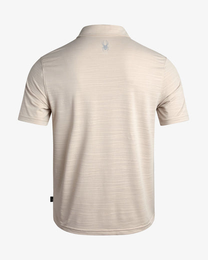 Men's Short Sleeve Jacquard Polo - Bone | Spyder Tops