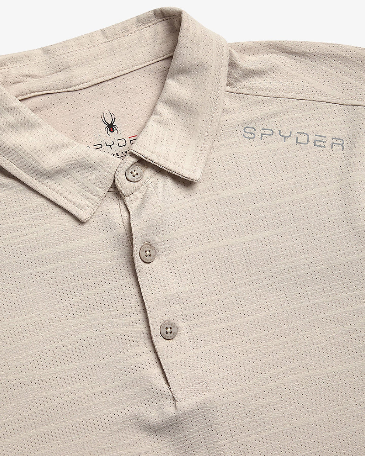 Men's Short Sleeve Jacquard Polo - Bone | Spyder Tops