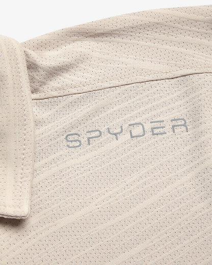 Men's Short Sleeve Jacquard Polo - Bone | Spyder Tops