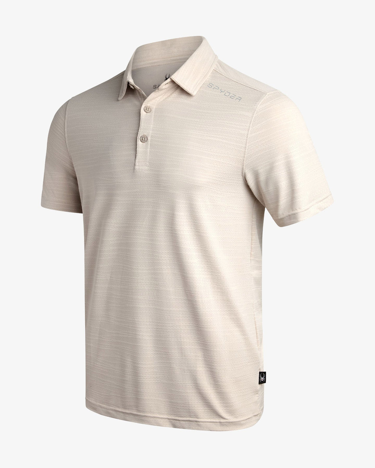 Men's Short Sleeve Jacquard Polo - Bone | Spyder Tops