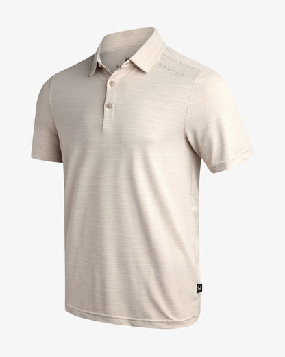 Men's Short Sleeve Jacquard Polo - Bone | Spyder Tops