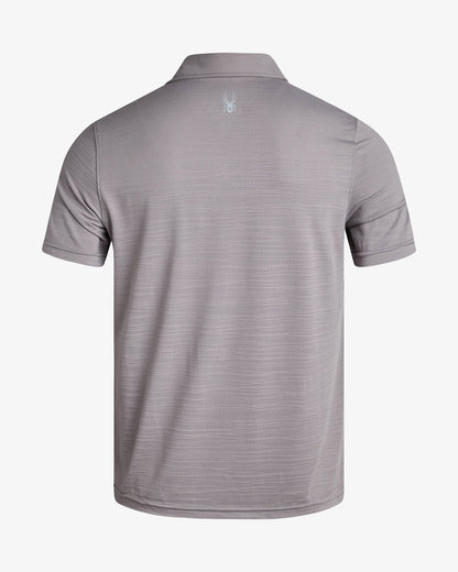 Men's Short Sleeve Jacquard Polo - Pewter | Spyder Tops