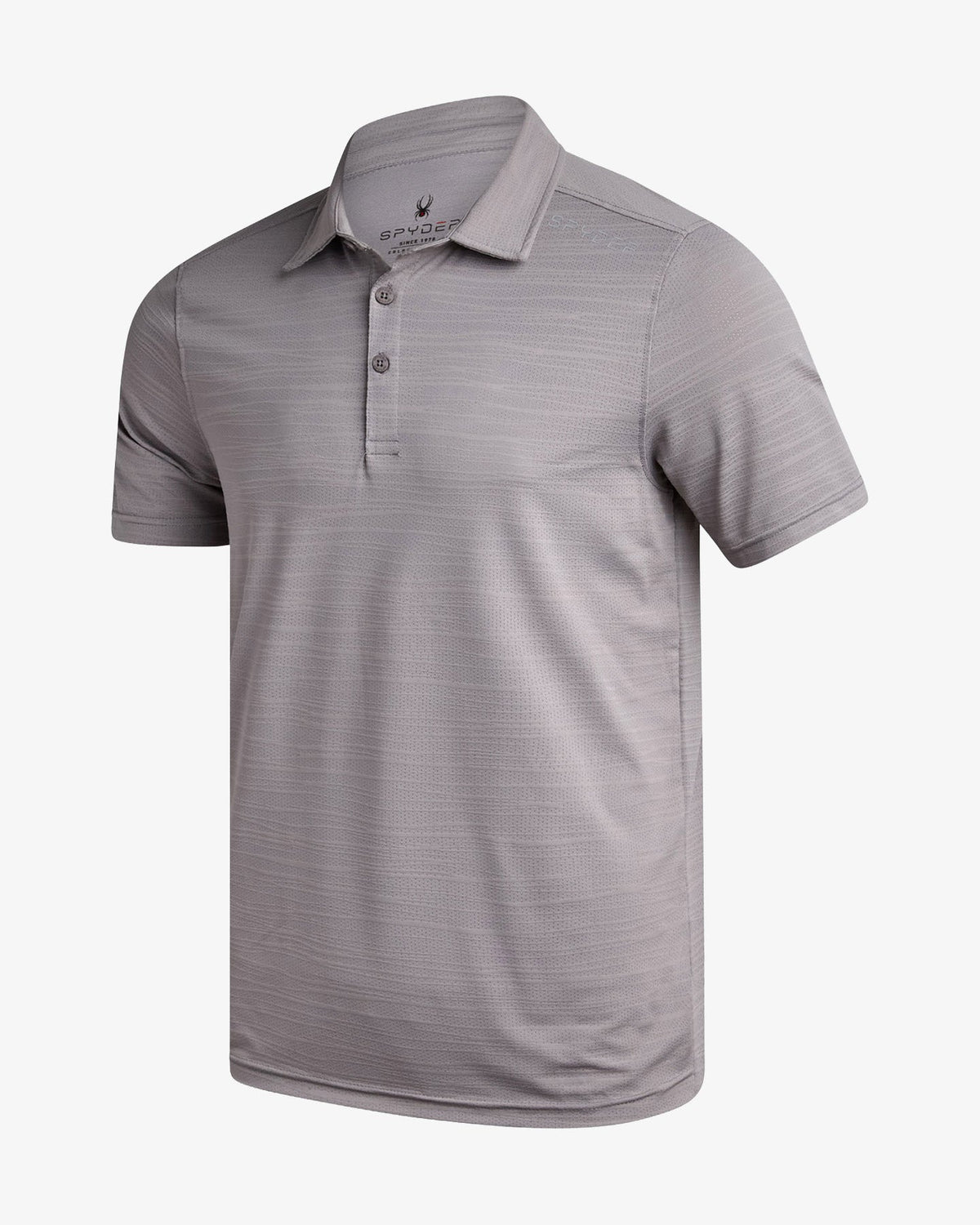 Men's Short Sleeve Jacquard Polo - Pewter | Spyder Tops