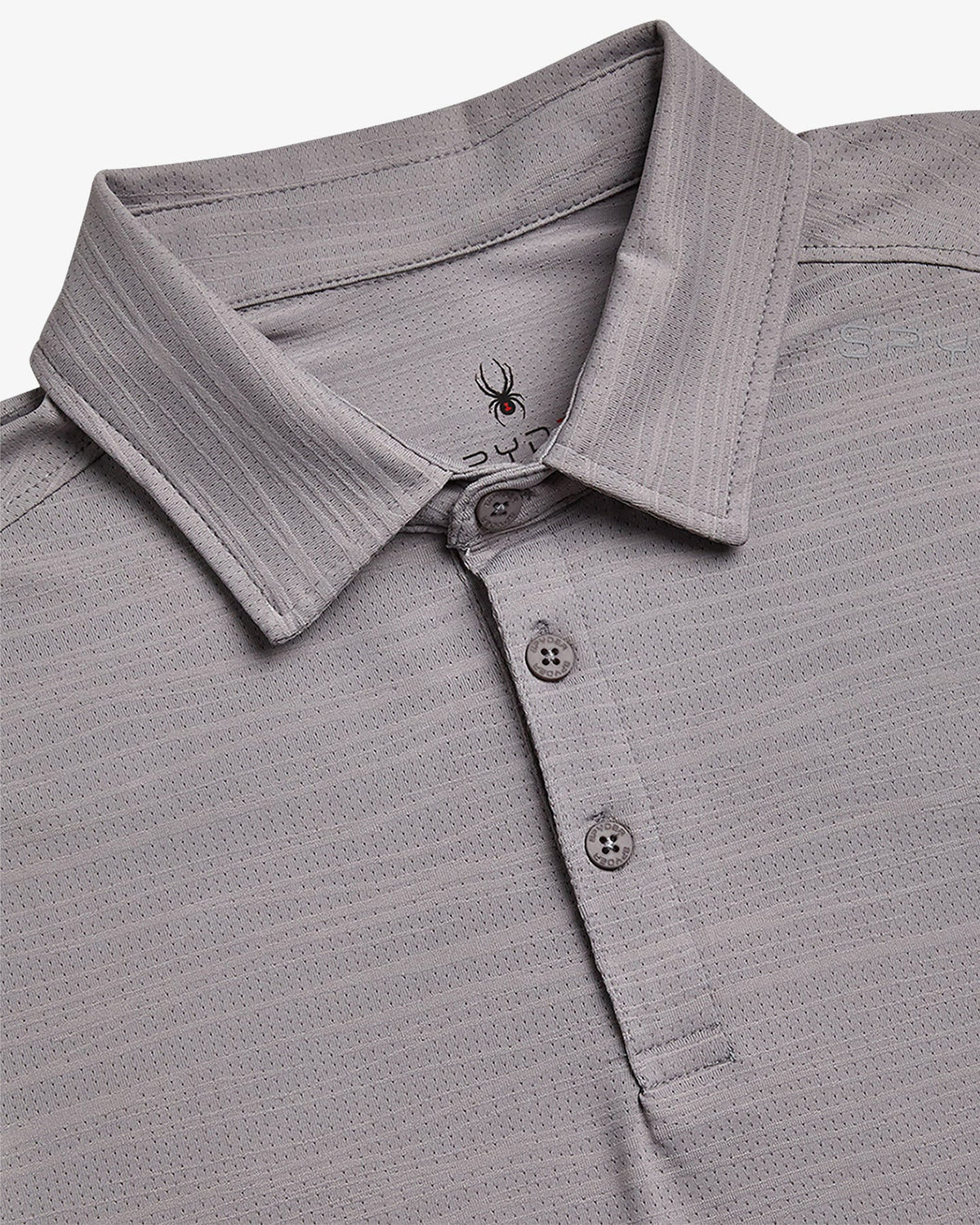 Men's Short Sleeve Jacquard Polo - Pewter | Spyder Tops