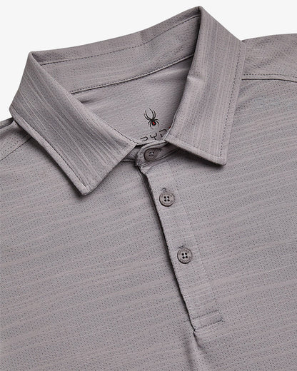 Men's Short Sleeve Jacquard Polo - Pewter | Spyder Tops