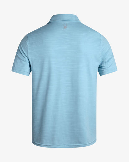 Men's Short Sleeve Jacquard Polo - Sky Blue | Spyder Tops