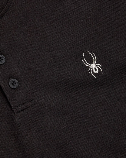 Men's Long Sleeve Thermal Henley - Black | Spyder Tops