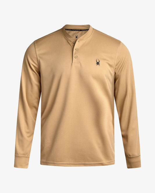 Men's Long Sleeve Thermal Henley - Sand | Spyder Tops