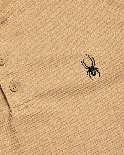 Men's Long Sleeve Thermal Henley - Sand | Spyder Tops