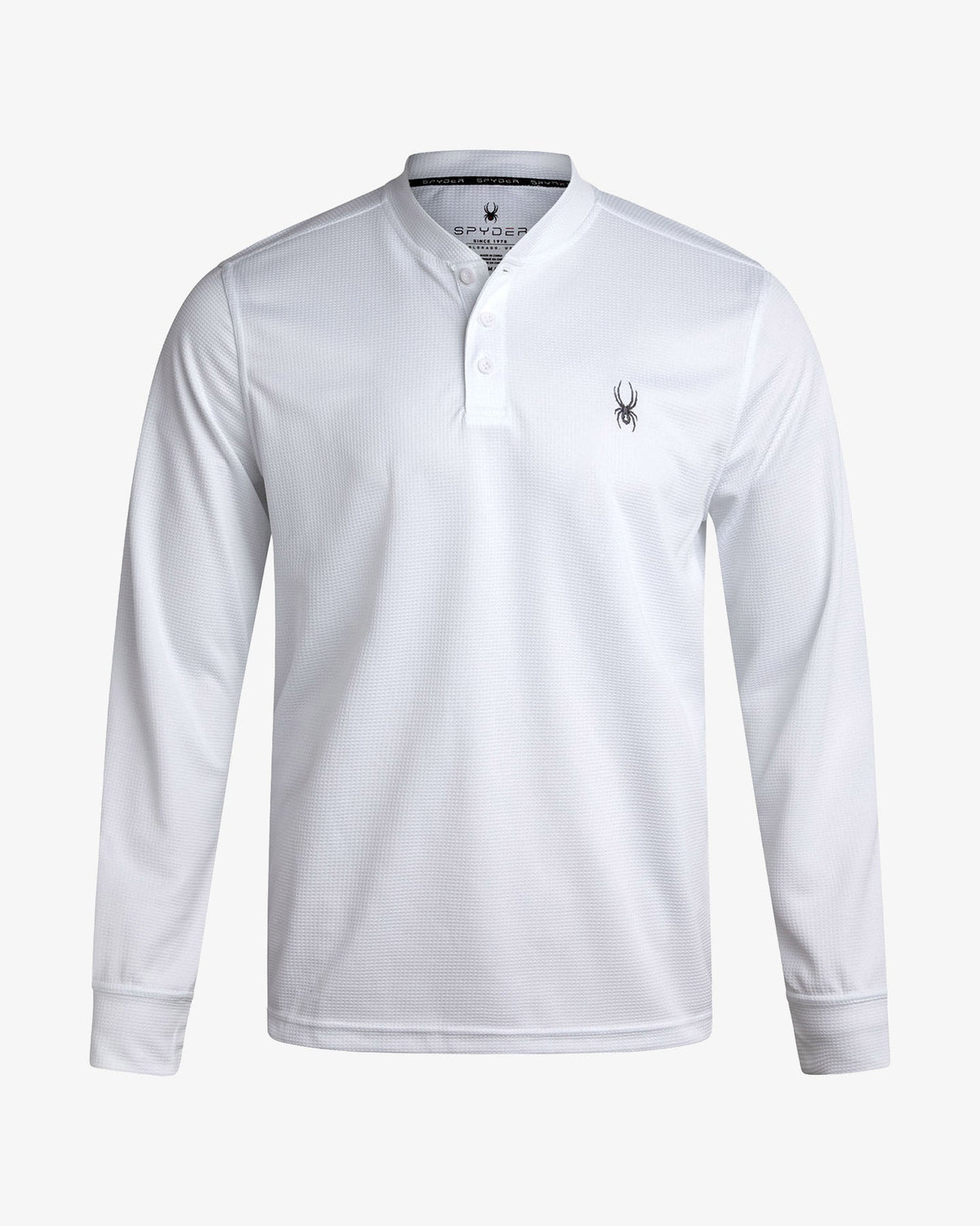 Men's Long Sleeve Thermal Henley - White | Spyder Tops