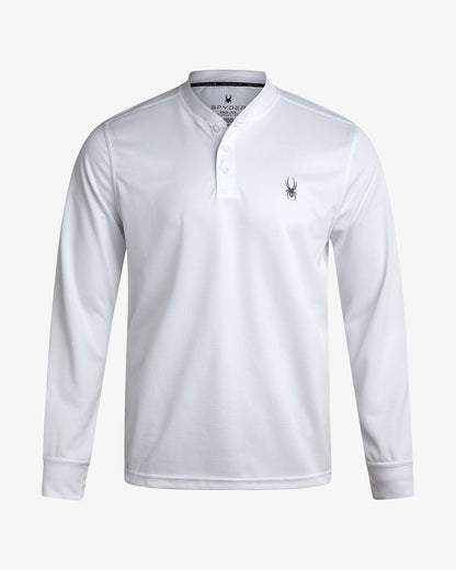 Men's Long Sleeve Thermal Henley - White | Spyder Tops