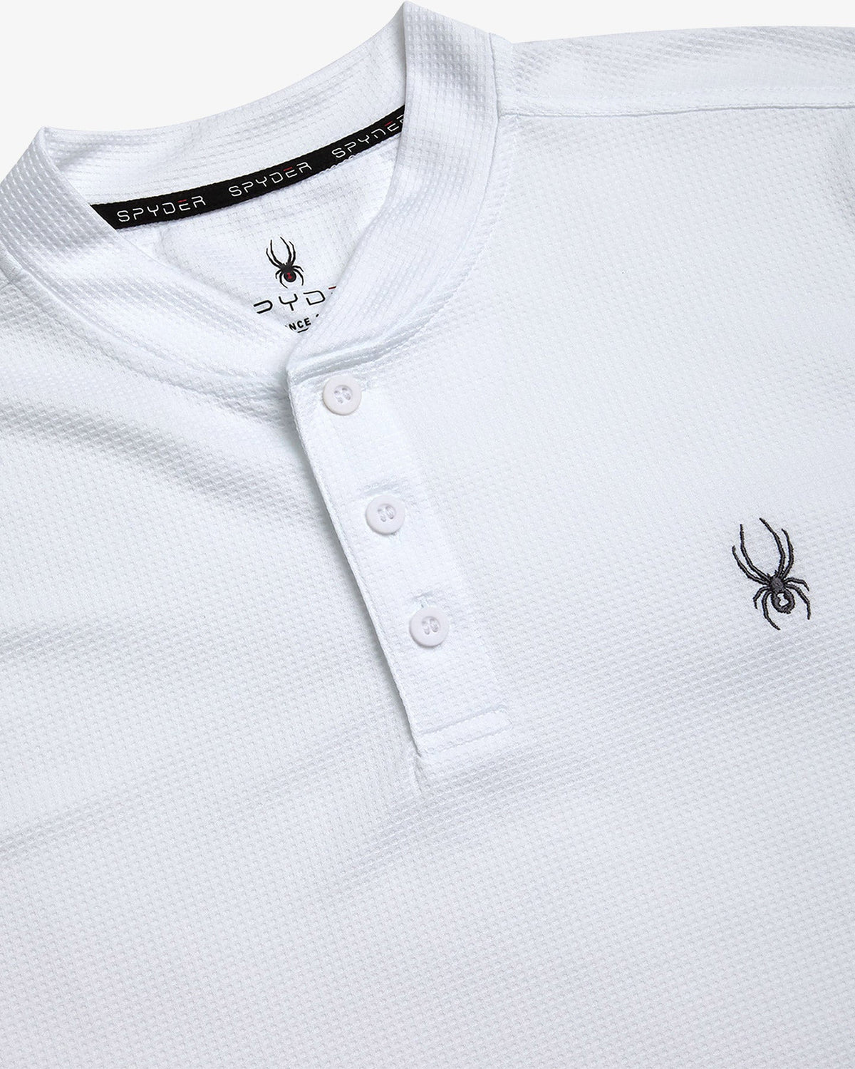 Men's Long Sleeve Thermal Henley - White | Spyder Tops