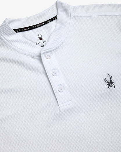 Men's Long Sleeve Thermal Henley - White | Spyder Tops