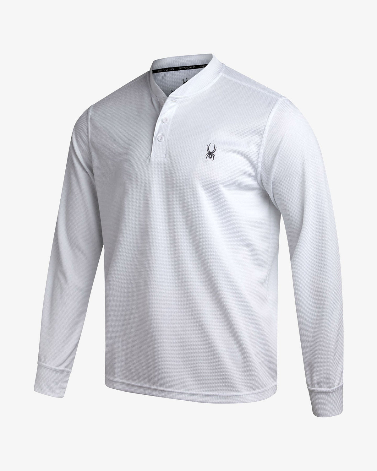 Men's Long Sleeve Thermal Henley - White | Spyder Tops
