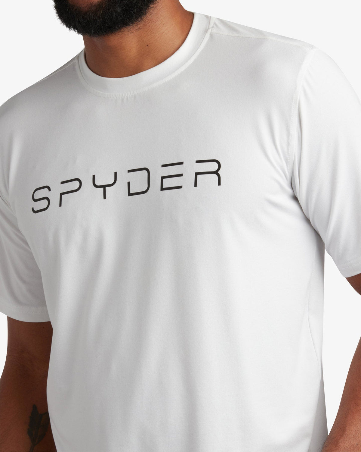 Men's Short Sleeve Wordmark Tee - White | Spyder Tops