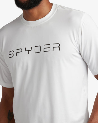 Men's Short Sleeve Wordmark Tee - White | Spyder Tops