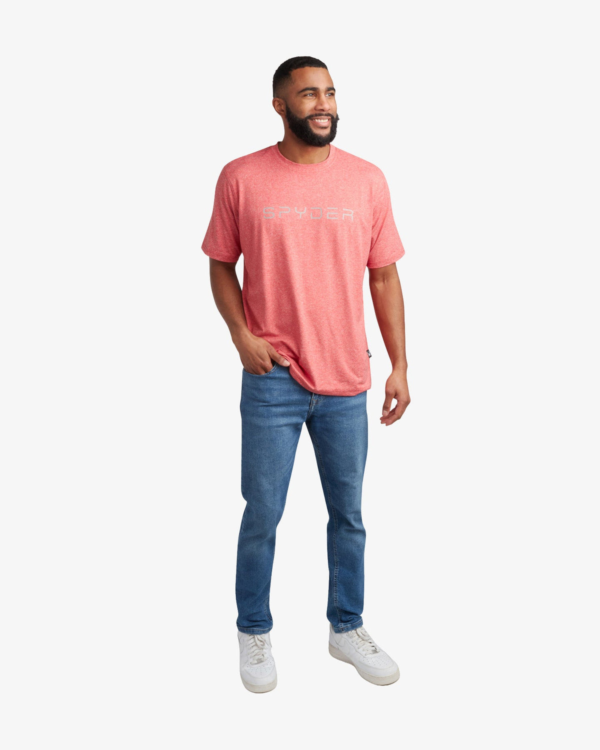 Men's Short Sleeve Wordmark Tee - Spyder Red | Spyder Tops