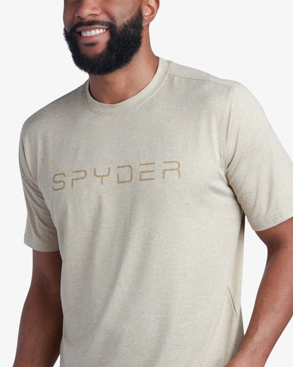 Men's Short Sleeve Wordmark Tee - Stone | Spyder Tops
