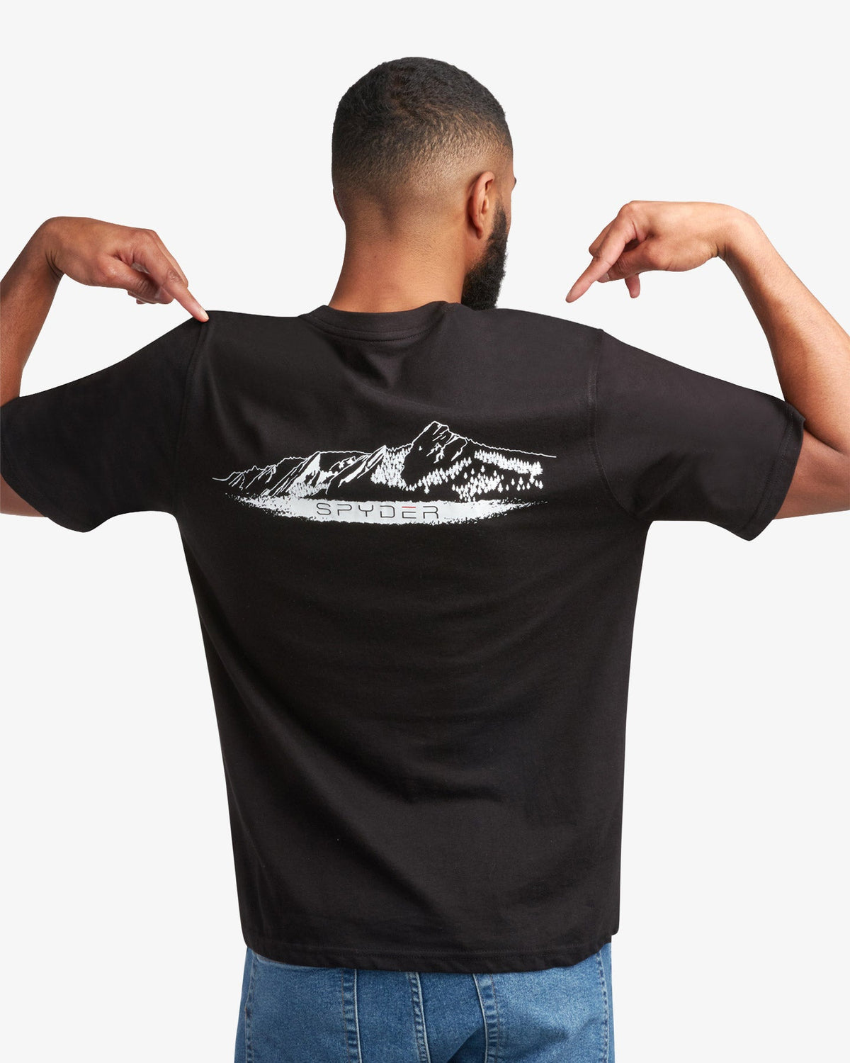 Men's Short Sleeve Mountain Tee - Black | Spyder Tops