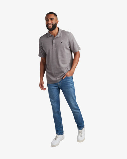Men's Short Sleeve Tech Polo - Heather Gray | Spyder Tops