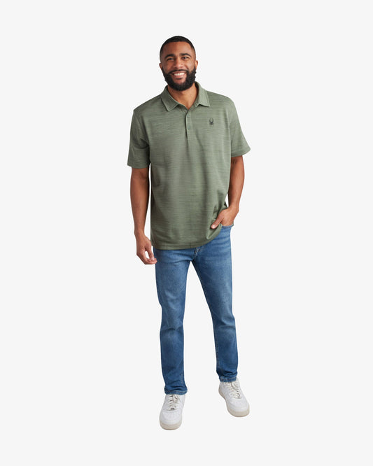 Men's Short Sleeve Tech Polo - Spruce Green | Spyder Tops