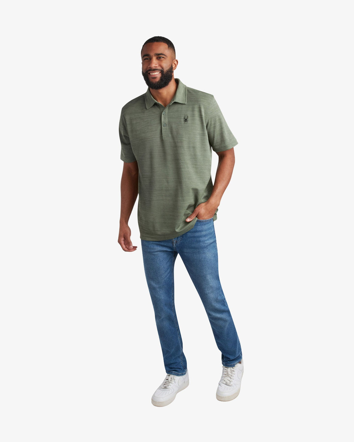 Men's Short Sleeve Tech Polo - Spruce Green | Spyder Tops