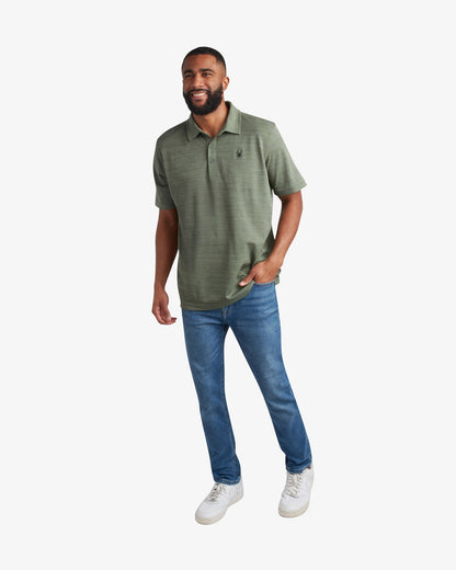 Men's Short Sleeve Tech Polo - Spruce Green | Spyder Tops