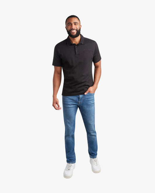 Men's Short Sleeve Interlock Polo - Black | Spyder Tops