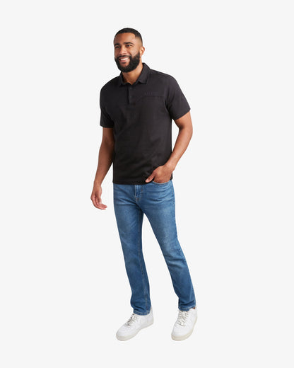 Men's Short Sleeve Interlock Polo - Black | Spyder Tops
