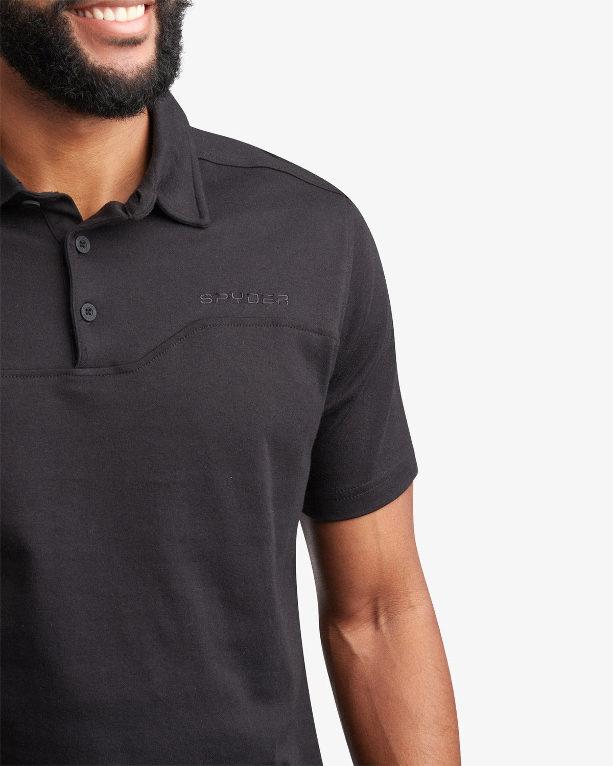 Men's Short Sleeve Interlock Polo - Black | Spyder Tops