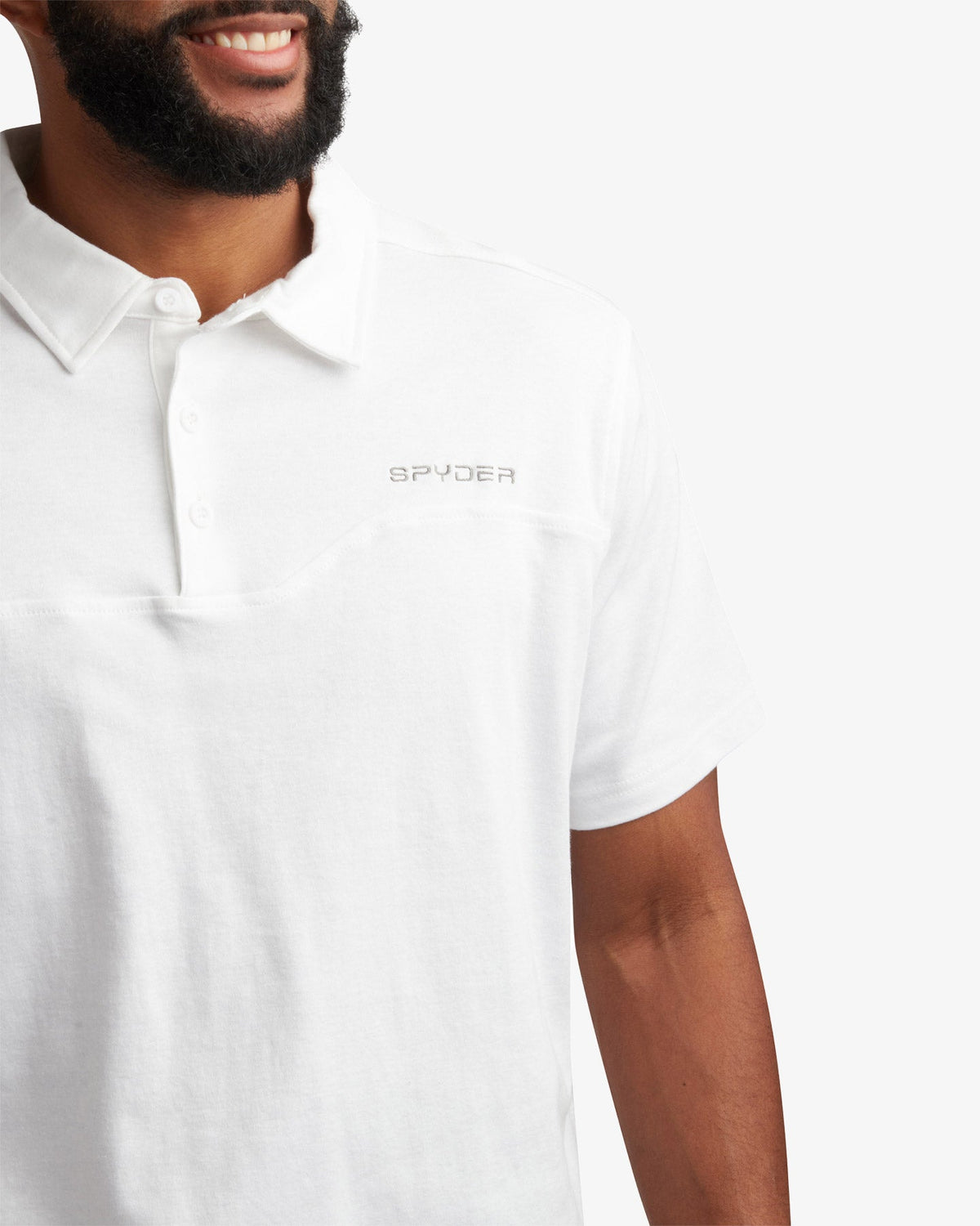 Men's Short Sleeve Interlock Polo - White | Spyder Tops