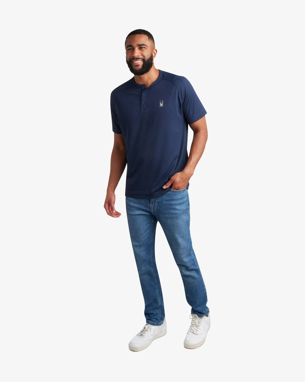 Men's Short Sleeve Henley - Navy | Spyder Tops