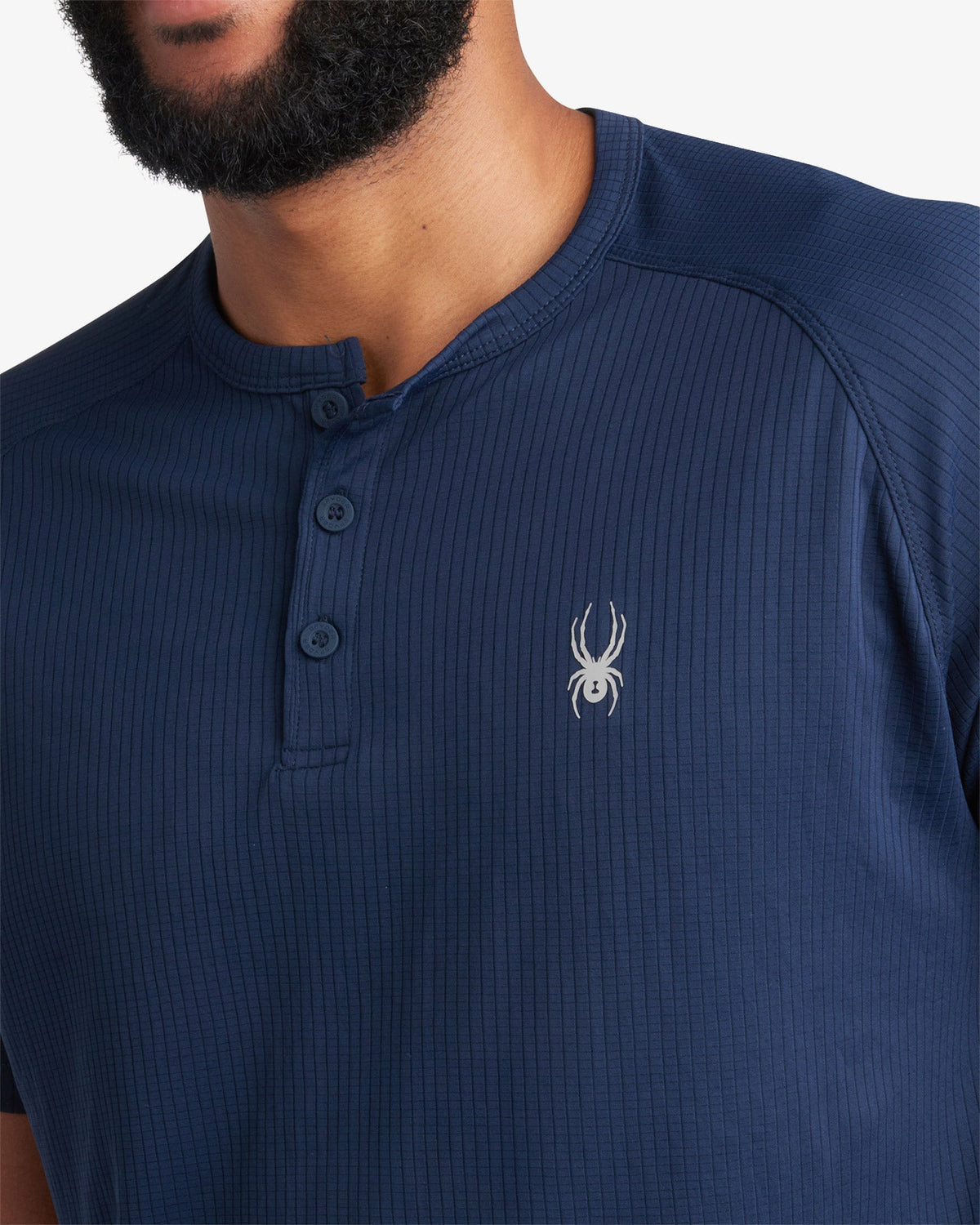 Men's Short Sleeve Henley - Navy | Spyder Tops