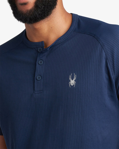 Men's Short Sleeve Henley - Navy | Spyder Tops