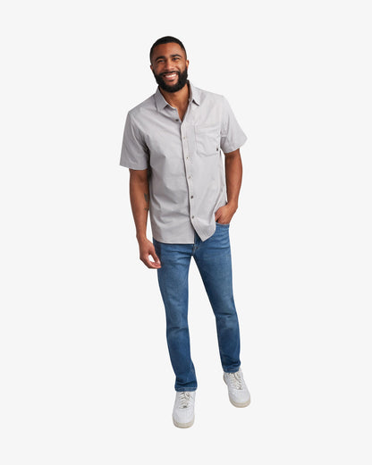 Men's Short Sleeve Ripstop Polo - Pewter | Spyder Tops
