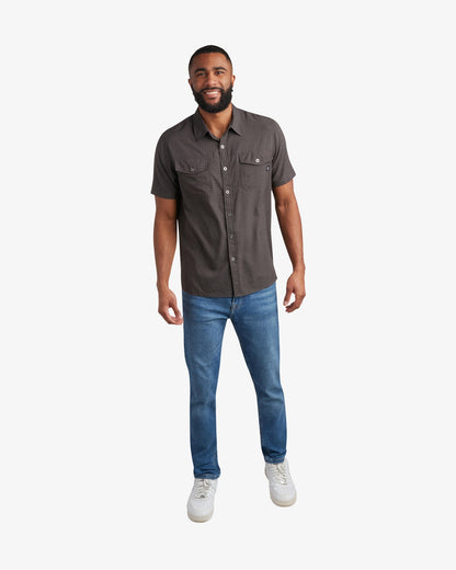 Men's Short Sleeve Mini Check Polo - Heather Black | Spyder Tops