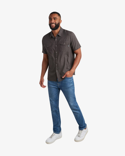 Men's Short Sleeve Mini Check Polo - Heather Black | Spyder Tops